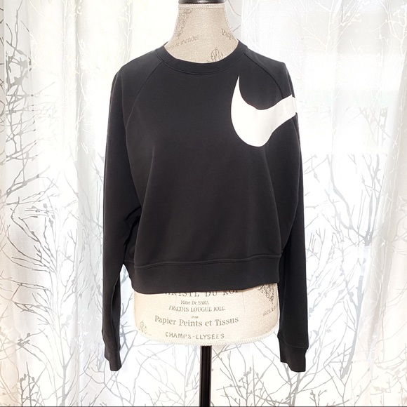 Nike Sweaters - NEW Nike black white swoosh logo pullover sweater